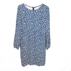 Boden Womens Long Sleeve Elastic Cuff Viscose Dress Mini Round Neck Size 8R